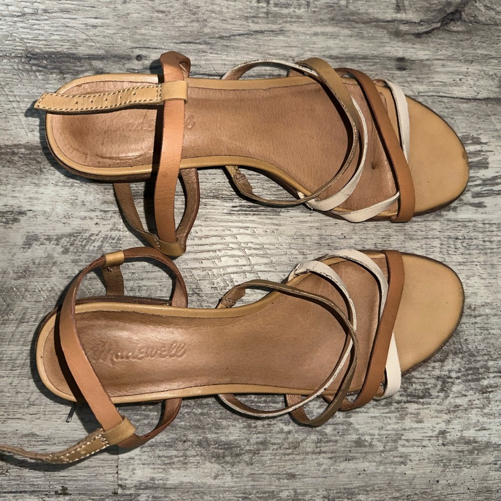 Madewell Women's Tan and Cream Sandals